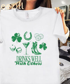 Drinks Well With Others Cute Baby Shirt - St. Patrick's Day Tee