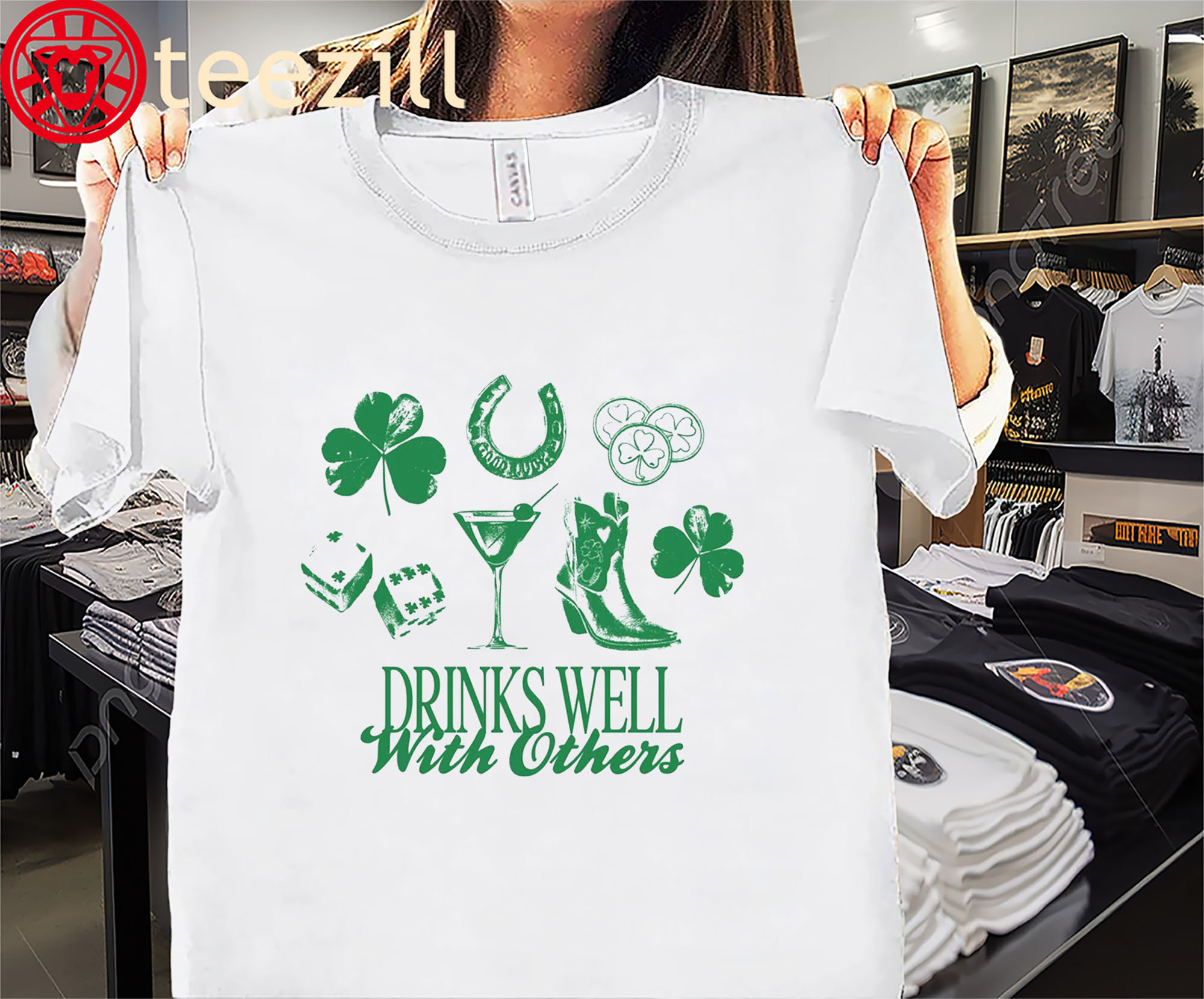 Drinks Well With Others Cute Baby Shirt - St. Patrick's Day Tee