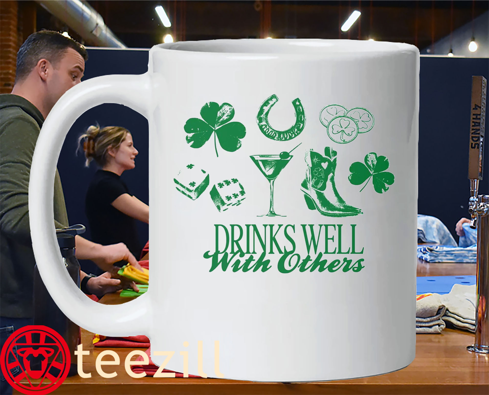 Drinks Well With Others Cute Baby Shirt - St. Patrick's Day TeeMug