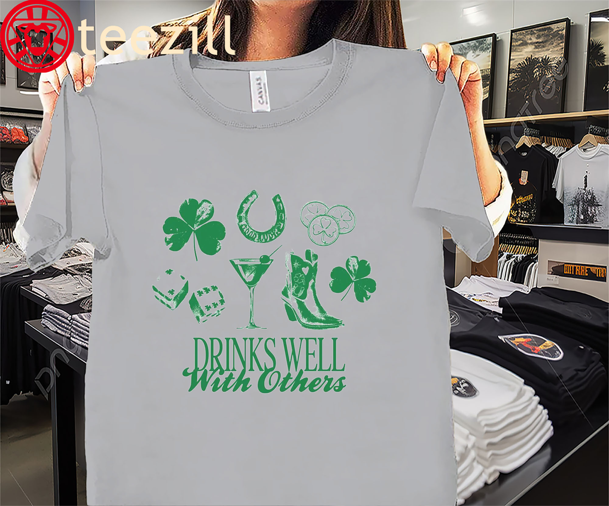 Drinks Well With Others Cute Baby Shirt - St. Patrick's Day Tees