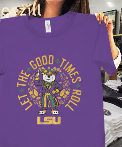 LSU Tigers Mardi Gras Mike Mascot Premium Tee Shirt