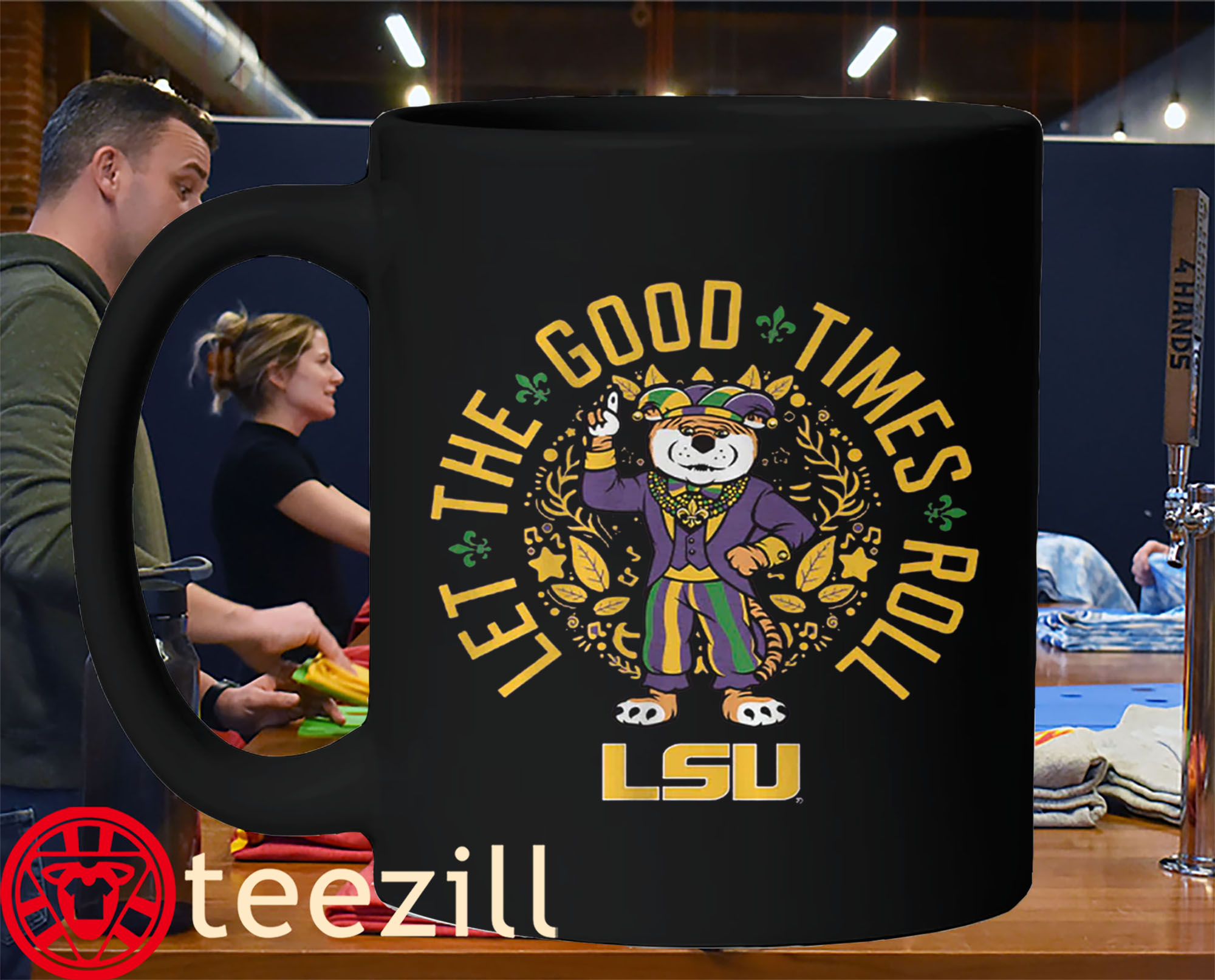 LSU Tigers Mardi Gras Mike Mascot Premium Tee ShirtMug