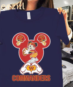 Mickey Mouse Love Heart Shirt – Washington Commanders Football Tees