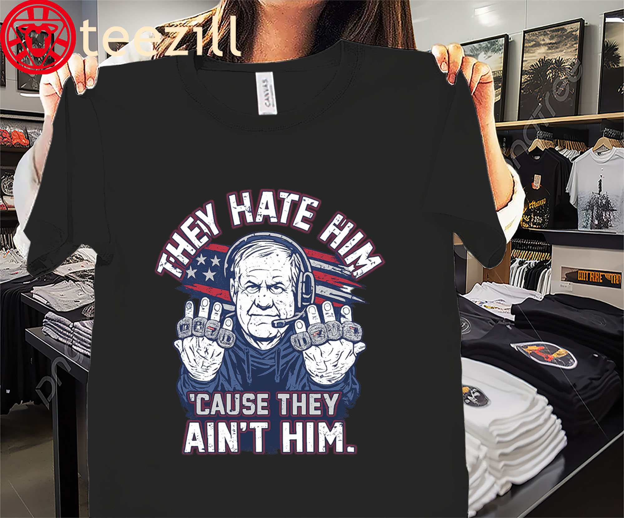 They Hate Him 'Cause They Ain't Him Tee Shirt - Coach Rings Apparel