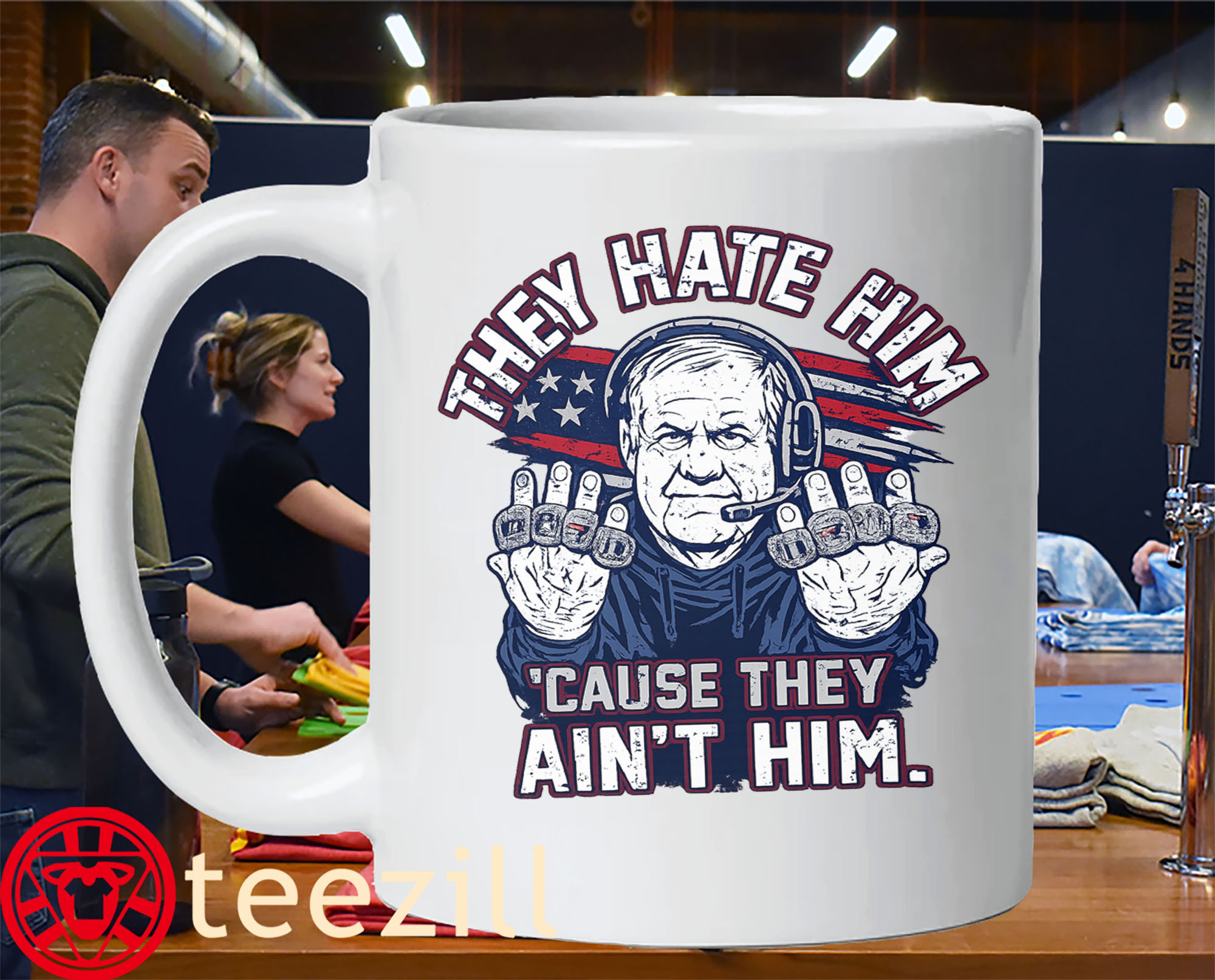 They Hate Him 'Cause They Ain't Him Tee Shirt - Coach Rings ApparelMug