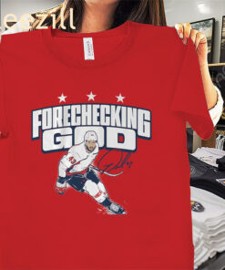 Tom Wilson Forechecking God Shirt – DC Hockey Fan Tee