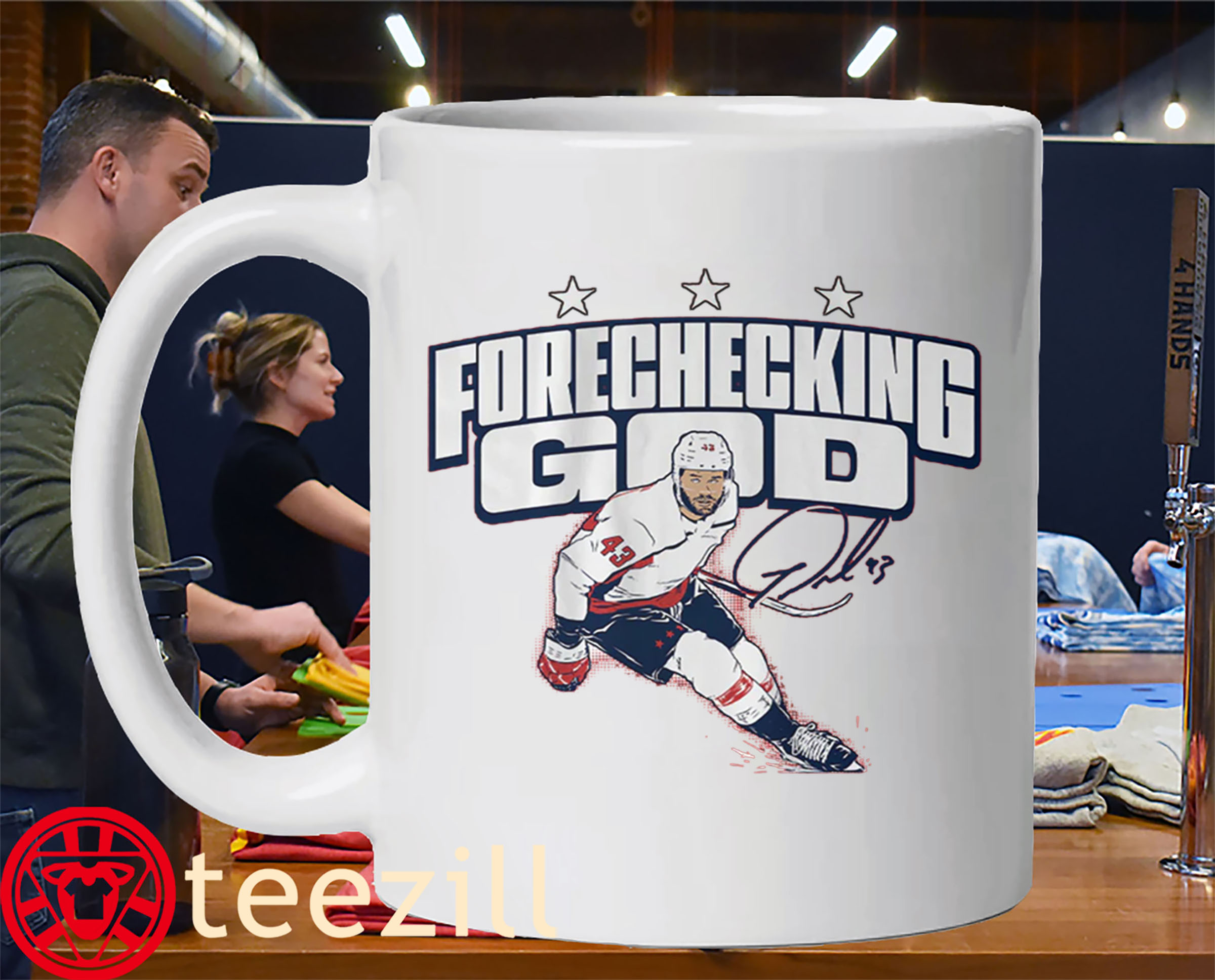 Tom Wilson Forechecking God Shirt – DC Hockey Fan TeesMug