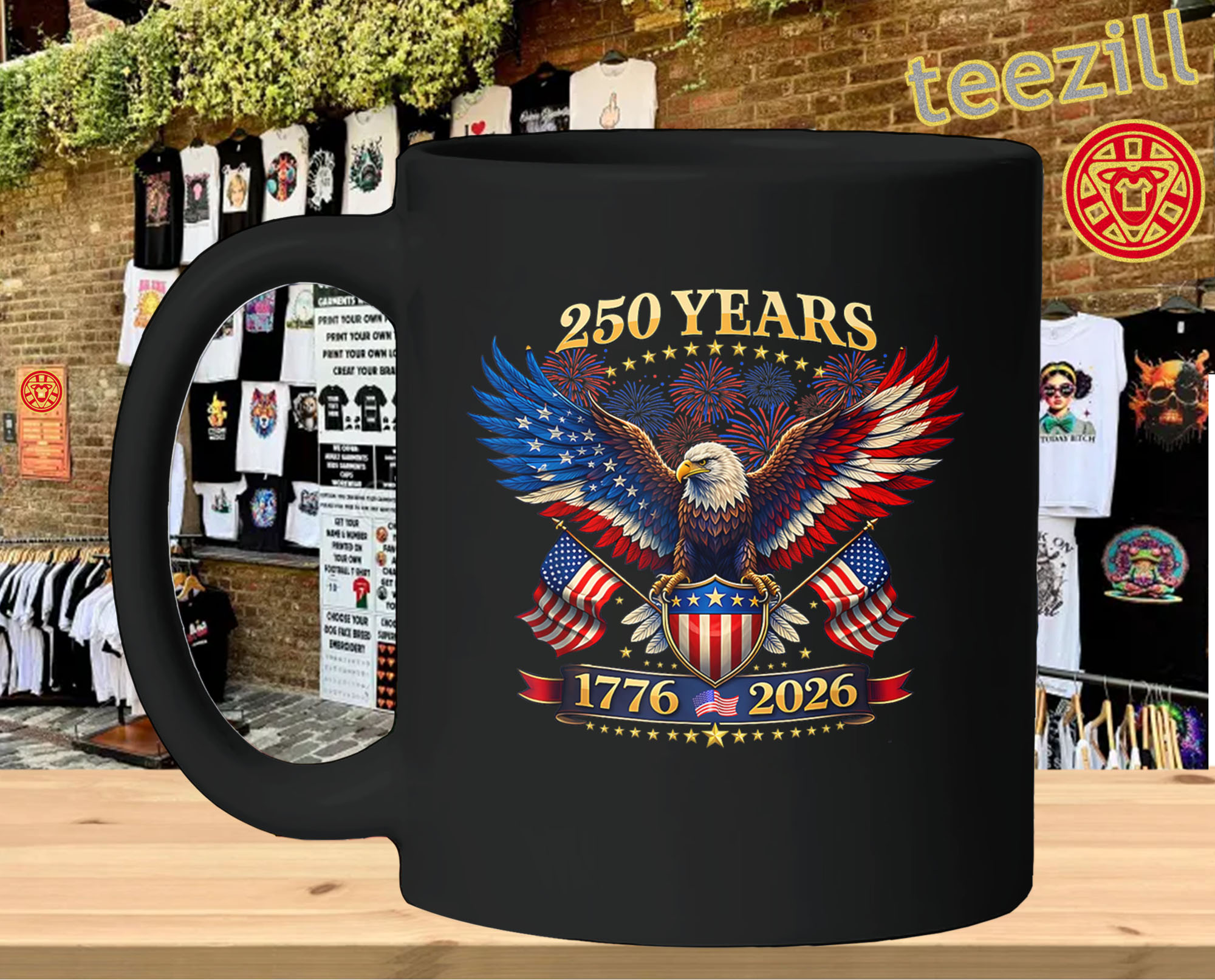 USA 250th Anniversary Eagle Shirt - 1776–2026 – Patriotic TeeMug