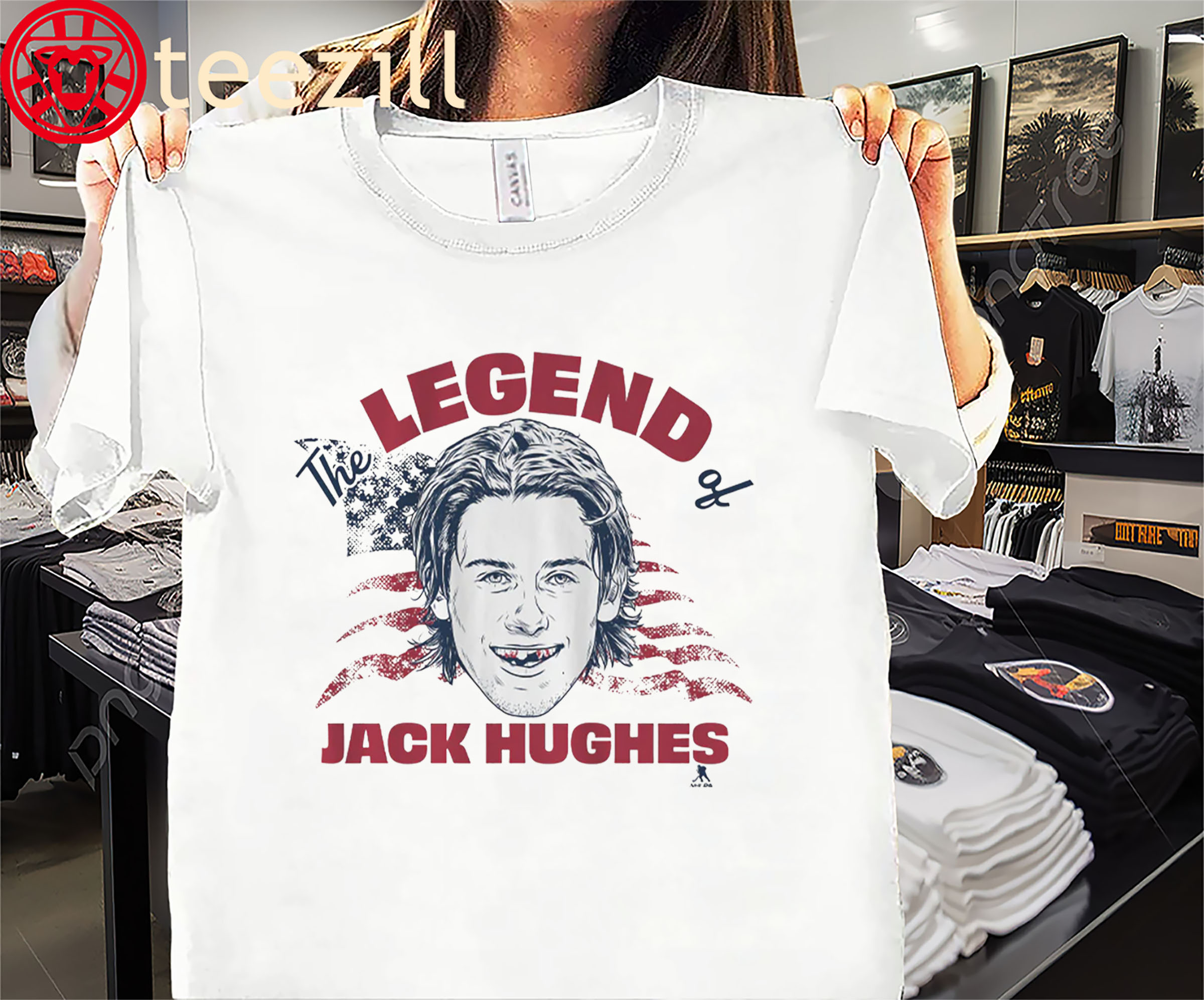 Apparel The Legend of Jack Hughes Shirt – Hockey Player American Hero Tee