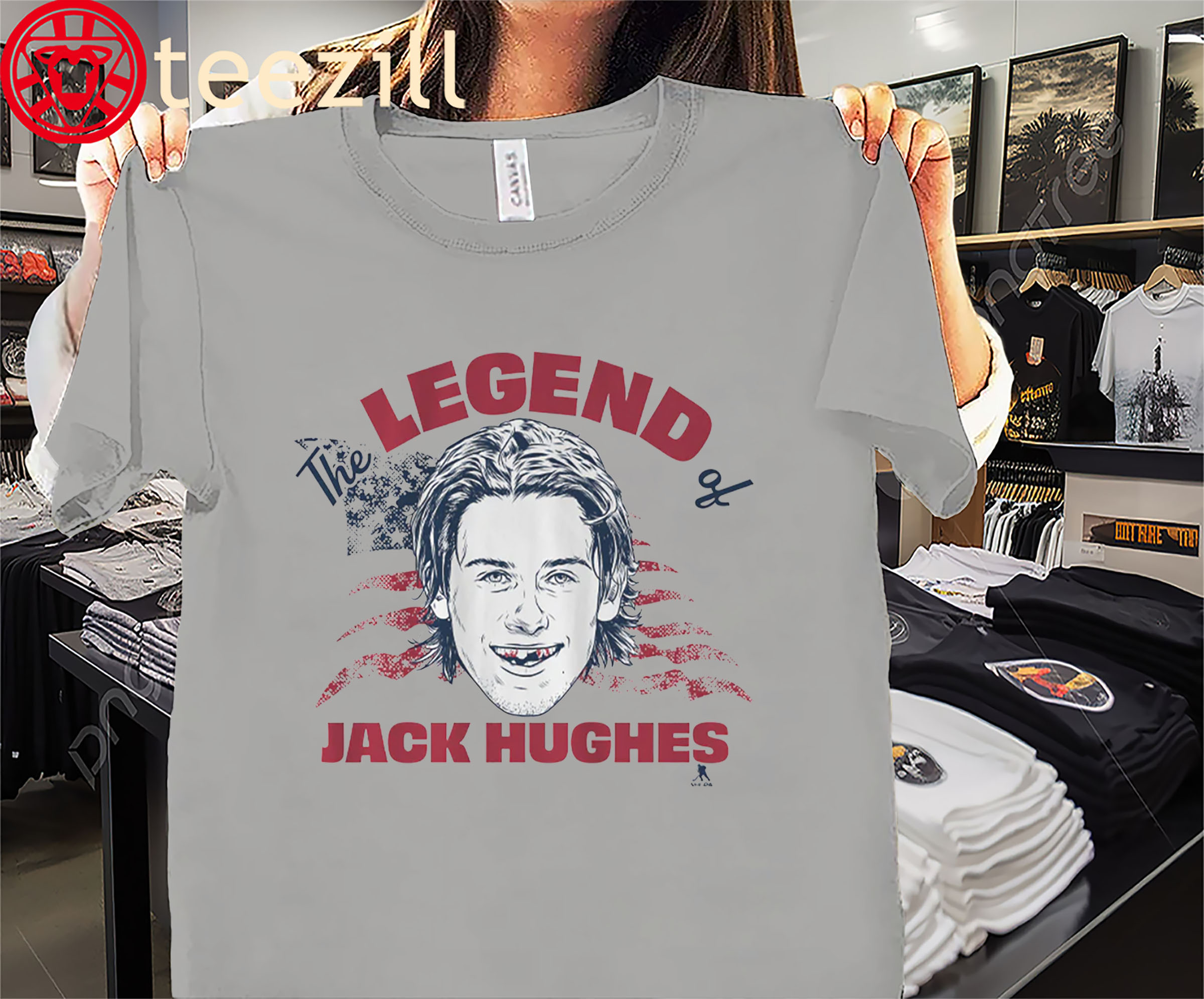 Apparel The Legend of Jack Hughes Shirt – Hockey Player American Hero Tees