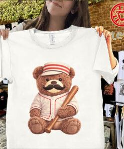 Baseball Bear Mustache Shirt – Funny Graphic Tee