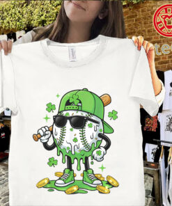 Baseball Drip Ice Cream Youth Shirt – St. Patrick’s Day Baseball Graphic Tee for Boyss