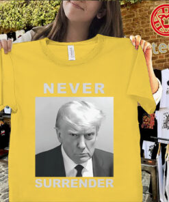 Black White Trump Mugshot Shirt – Never Surrender Graphic TeeUniex Shirt