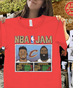 Donovan Mitchell & James Harden Shirt – Cavaliers NBA Jam Retro Tee