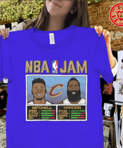 Donovan Mitchell & James Harden Shirt – Cavaliers NBA Jam Retro TeeUniex Shirt