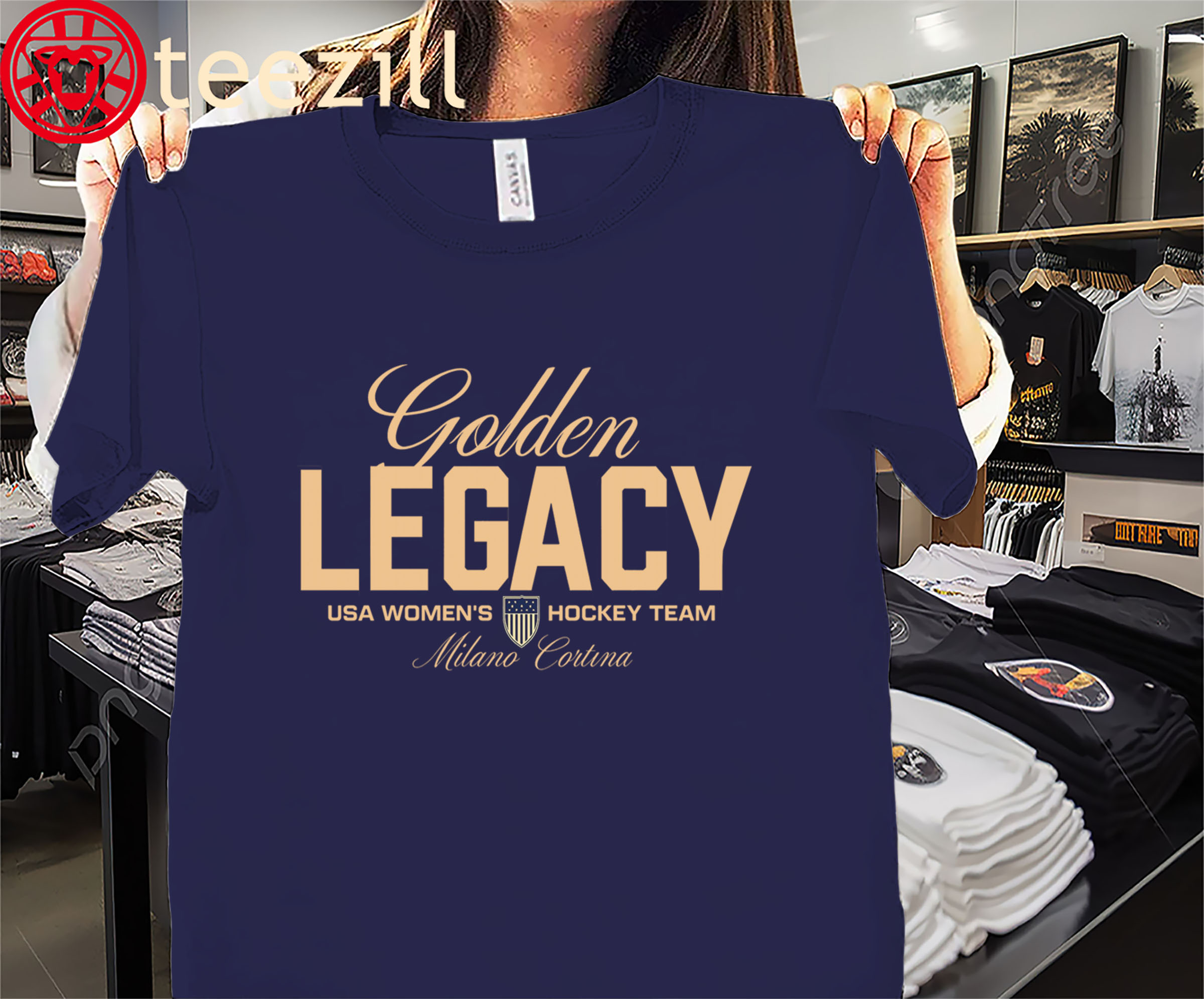 Golden Legacy Women’s USA Hockey Team Shirt – Fan Tee