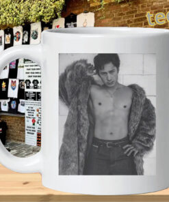 Hudson Williams Fur Coat Black and White Photo Shirt Mug Design