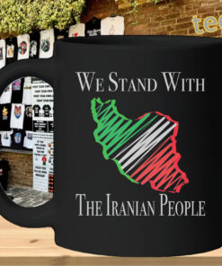 Iranian and US Flag Shirt – We Stand With the Iranian People Freedom Protest Tee Mug Design
