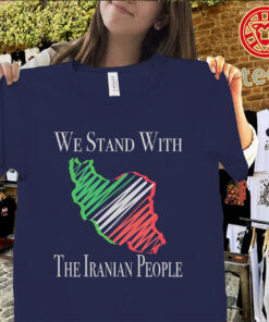 Iranian and US Flag Shirt – We Stand With the Iranian People Freedom Protest Tee Uniex Shirt