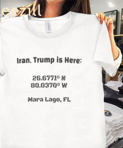 Iran–U.S. Political Commentary Shirt – Stencil Style Statement Tee
