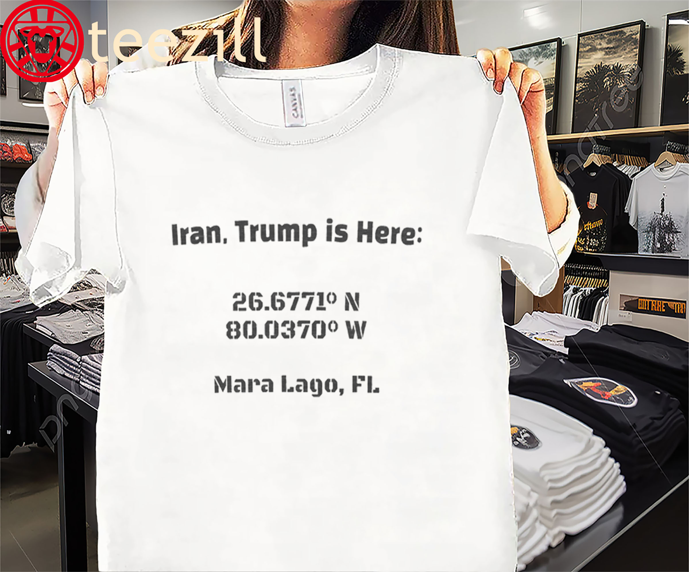 Iran–U.S. Political Commentary Shirt – Stencil Style Statement Tee