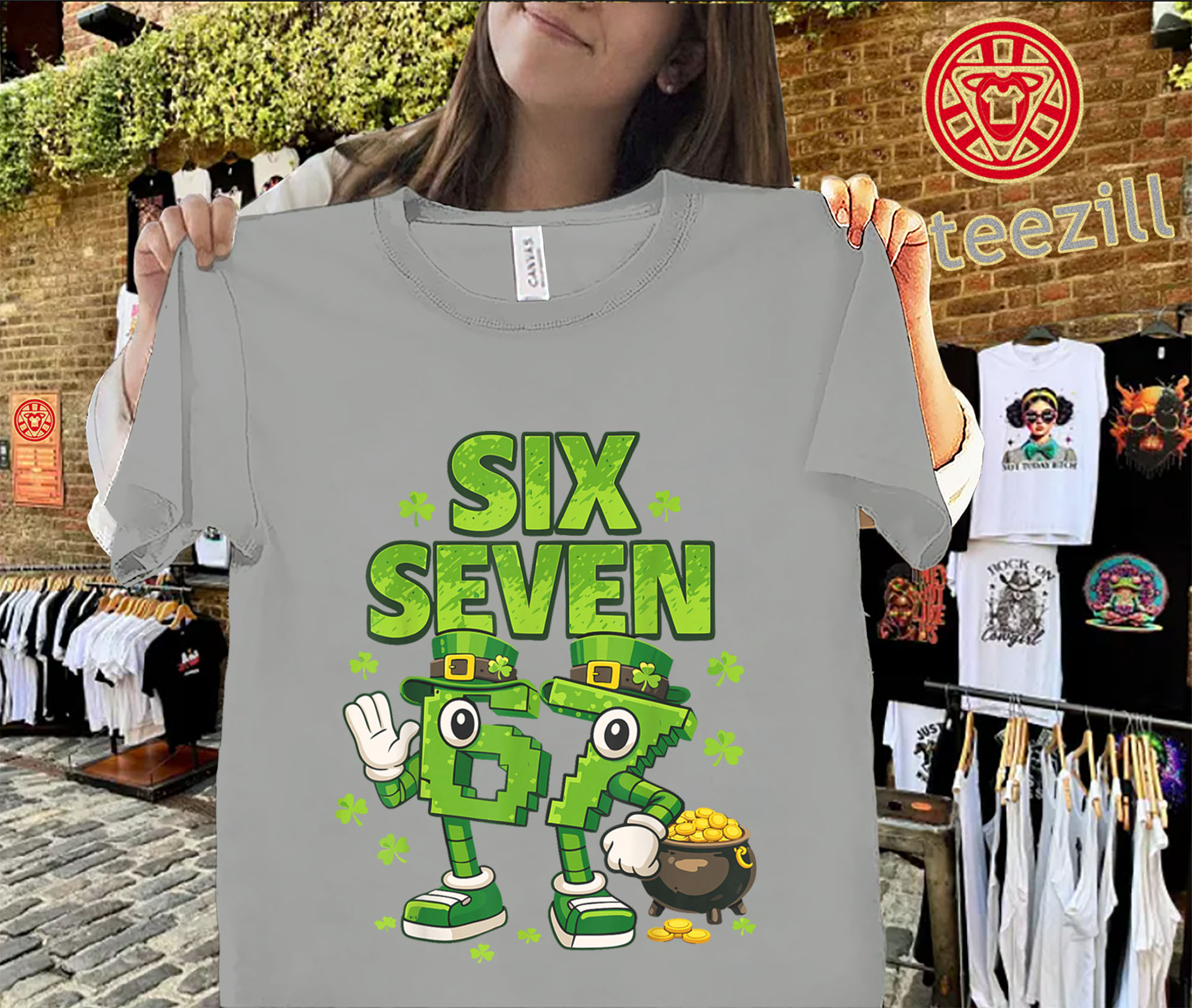 Kids Meme 67 Six Seven St. Patrick’s Day Shirt – Funny Italian Brainrot Graphic Tees