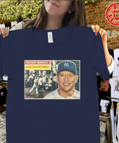 Mickey Mantle 1956 Topps Card Shirt – NY Yankees Vintage Tees