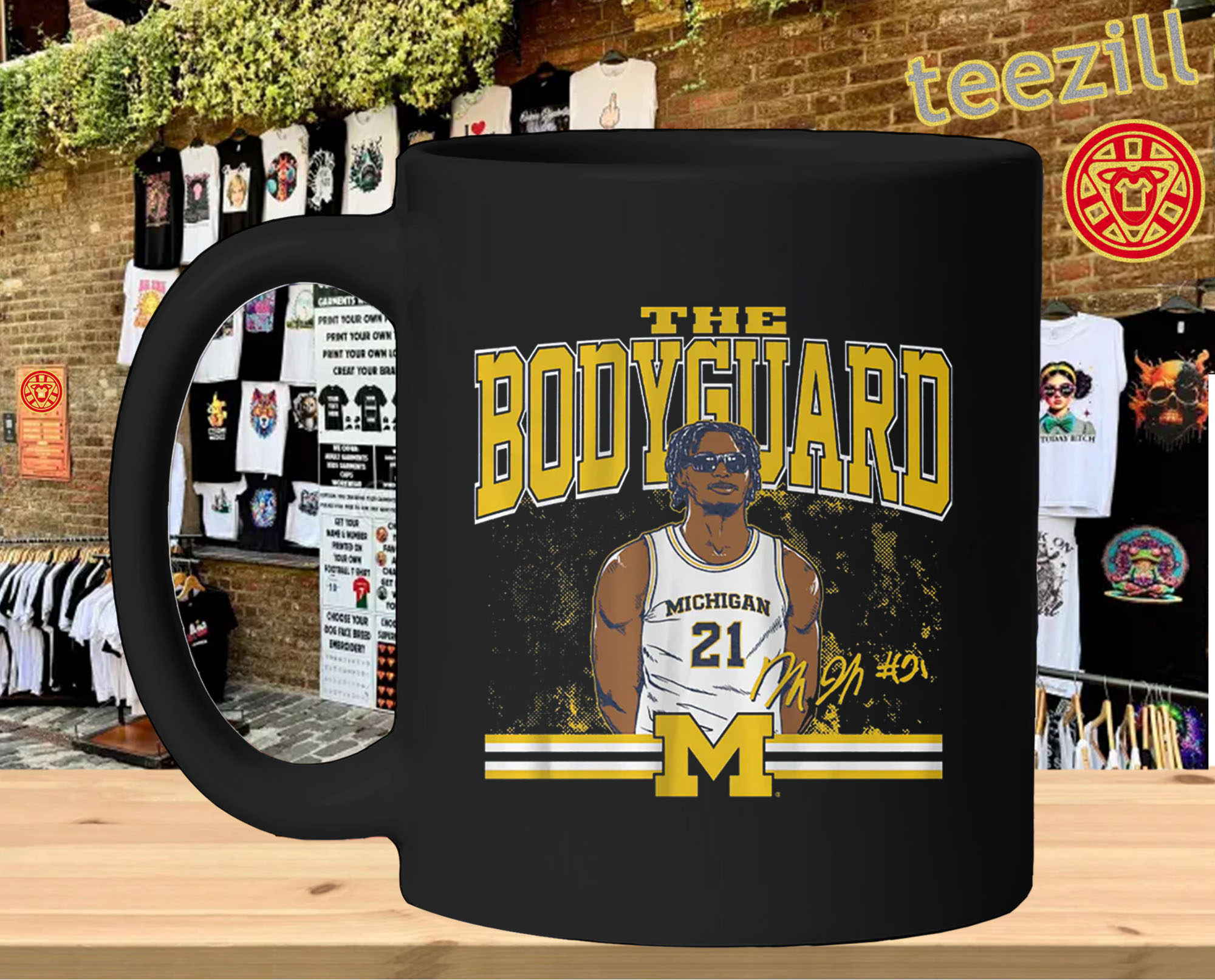 Morez Johnson Jr Shirt – The Bodyguard Michigan Basketball Tee - Image 3