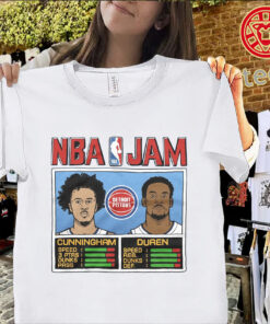 NBA Jam Pistons Cunningham & Duren Boomshakalaka Shirt – Detroit Basketball Fan Tee