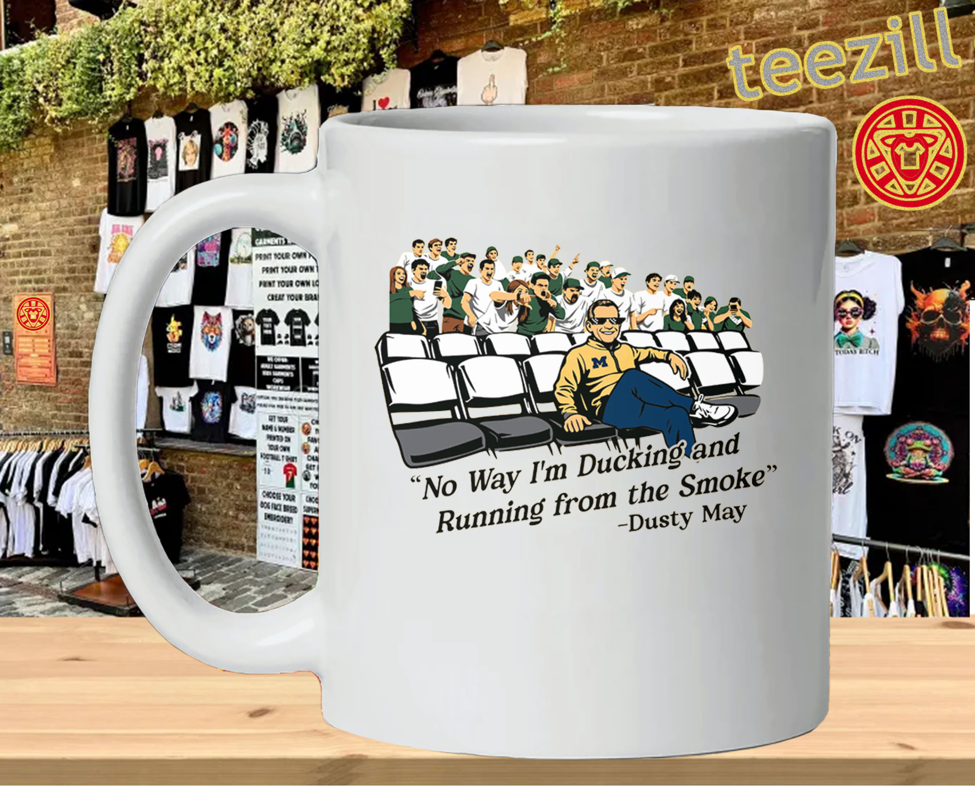 No Way I’m Ducking and Running from the Smoke Shirt – Viral Sports Quote Graphic TeeMug