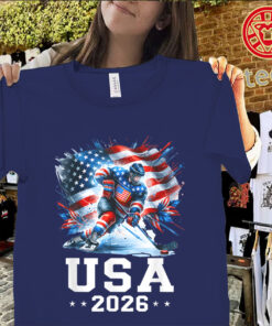 Patriotic American Flag Ice Hockey Shirt – USA Hockey Player Fan Graphic Tees