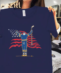Tage Thompson Stars & Stripes Superstar Pose Shirt - Hockey Apparels