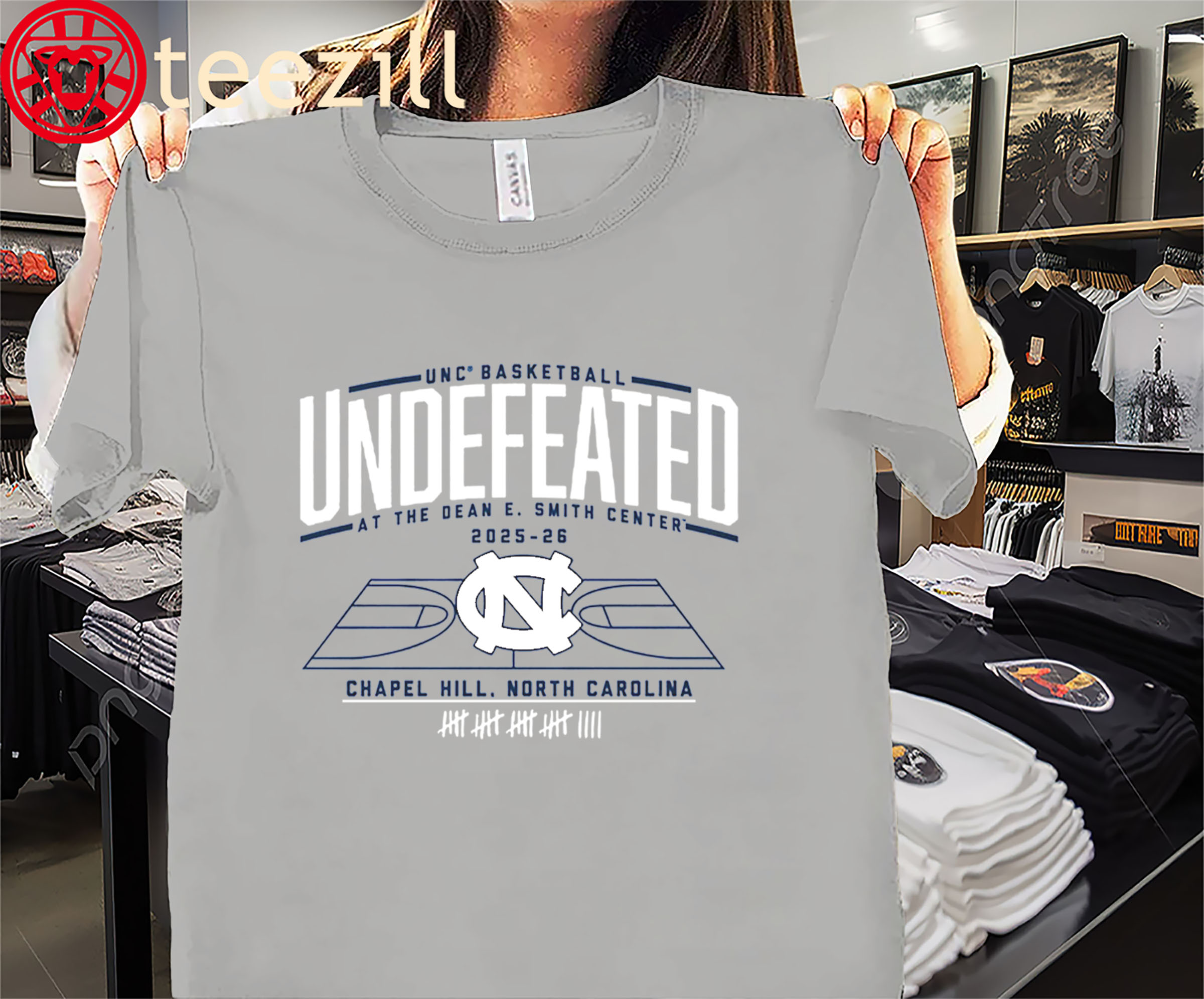 Undefeated at the Dean E. Smith Center Shirt - Tar Heels Fan Apparels