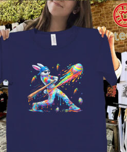 Dripping drip bunny baseball Easter rabbit shirt for kids and adults