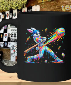 Dripping drip bunny baseball Easter rabbit mug