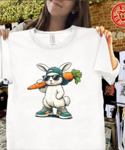 Cute Easter bunny with carrot rabbit shirt