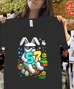 Happy Easter gamer bunny egg level 6 to 7 kids shirt
