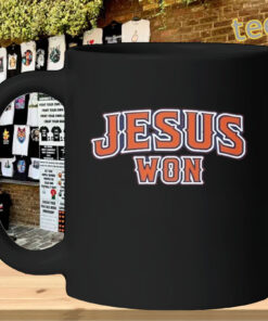 Jesus Won shirt inspired by Mike Trout baseball mug