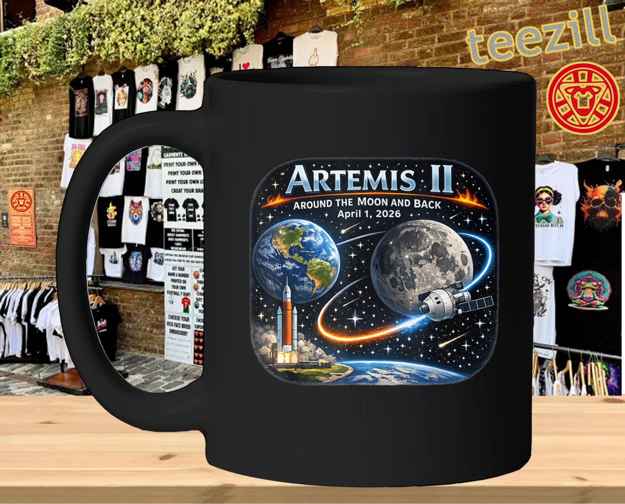 Artemis 2 Journey Around the Moon and Back 2026 mug-design