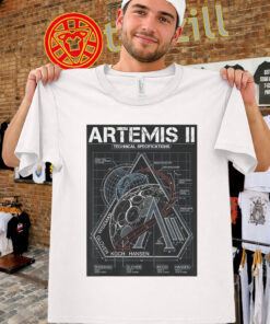 Artemis II Blueprint Shirt – Technical Moon Mission Vibe