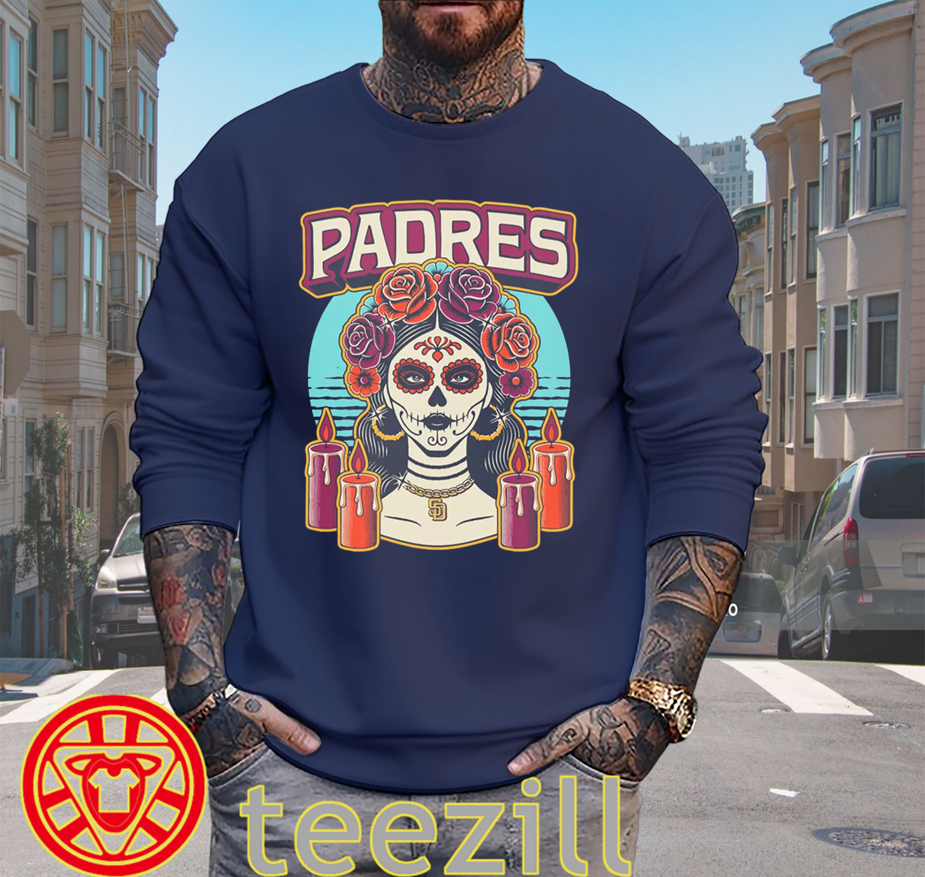 Día De Los Muertos Fan Tee-swaeters