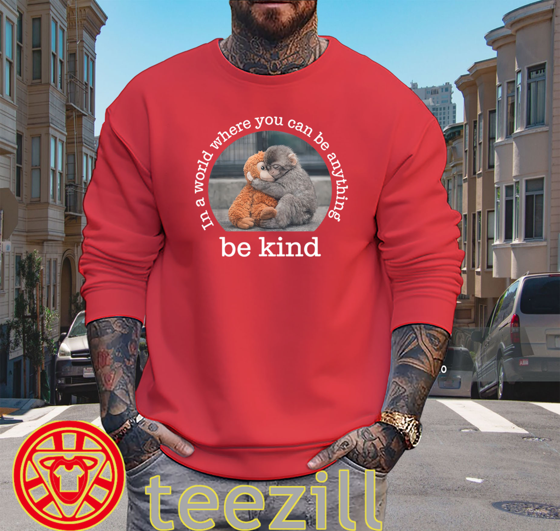 Monkey Funny Positive Quote Tee-swaeters