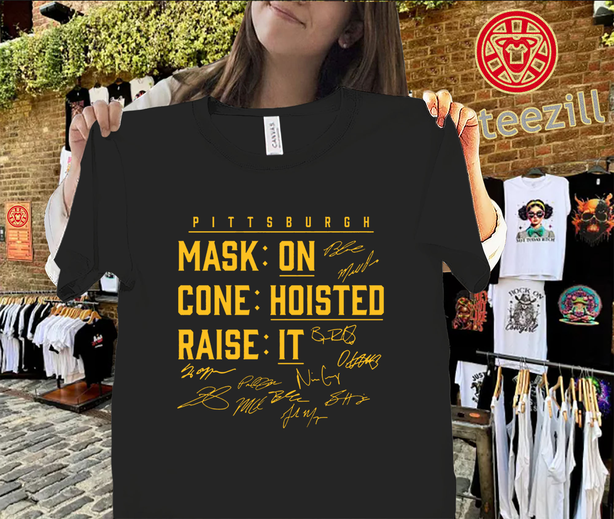 Pittsburgh Mask On Cone Hoisted shirt