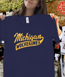 Script Michigan Wolverines Shirt – Maize Blue Fan Tee-classic