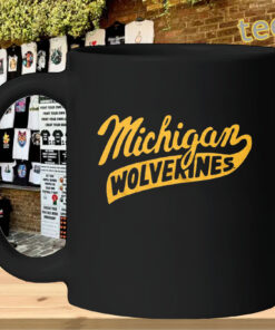 Script Michigan Wolverines Shirt – Maize Blue Fan Tee-mug-design
