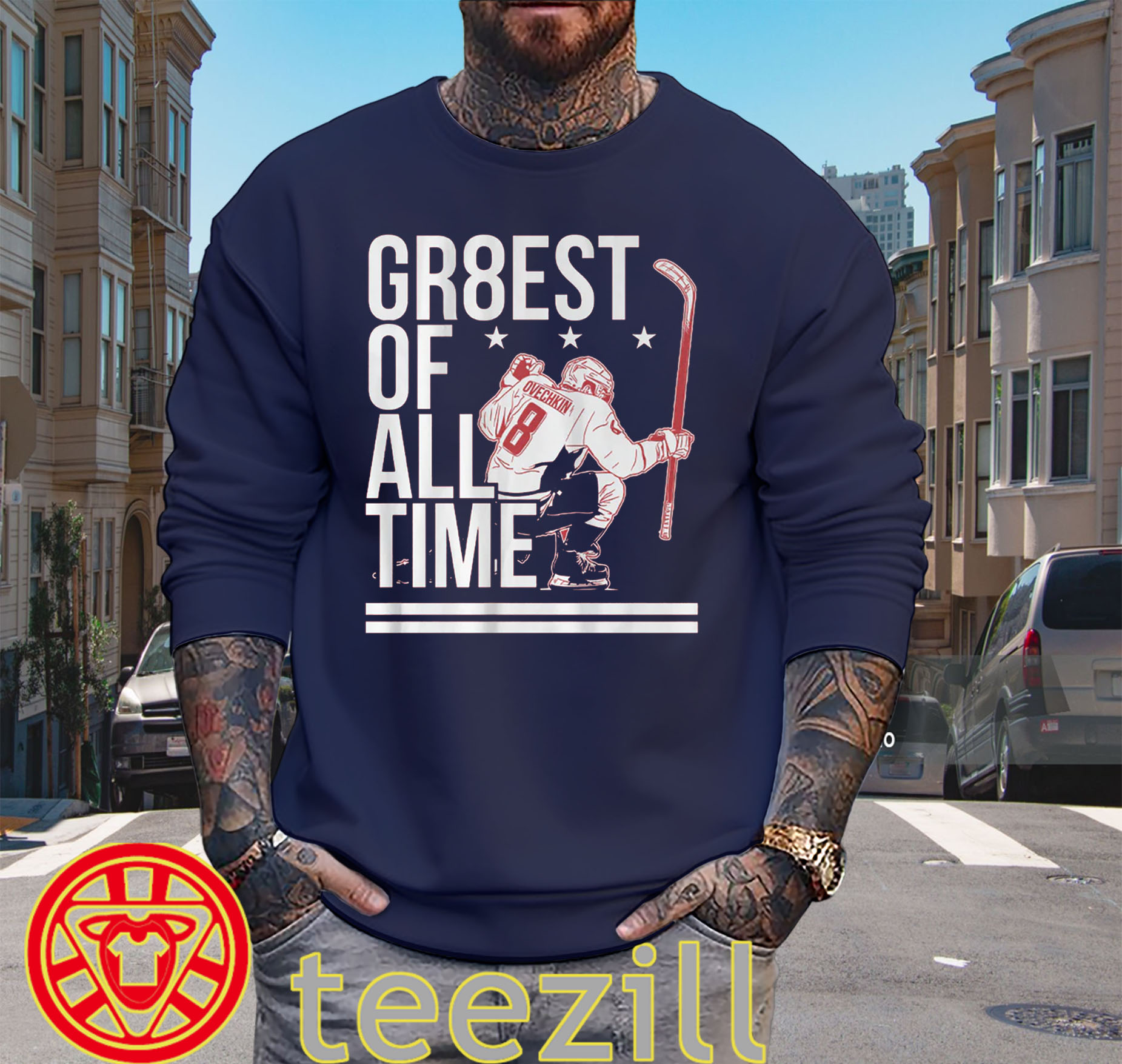 The Gr8est Of All Time DC Hockey GOAT Tee-swaeters