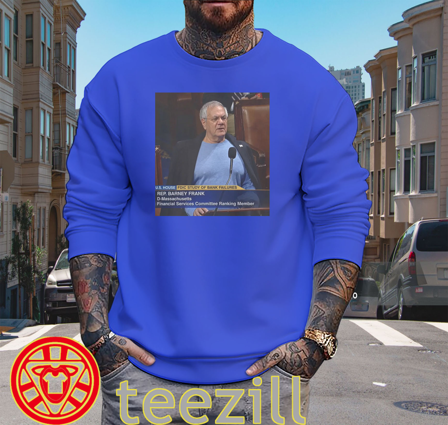 Barney Frank Blue Shirt – Viral Congress Meme Sweater