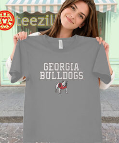 Georgia Bulldogs Text Logo Stack Shirt – Red Black Football Fan Gears