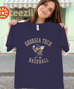 Georgia Tech Baseball Buzz Logo Shirt – Yellow Jackets Tee women-classic