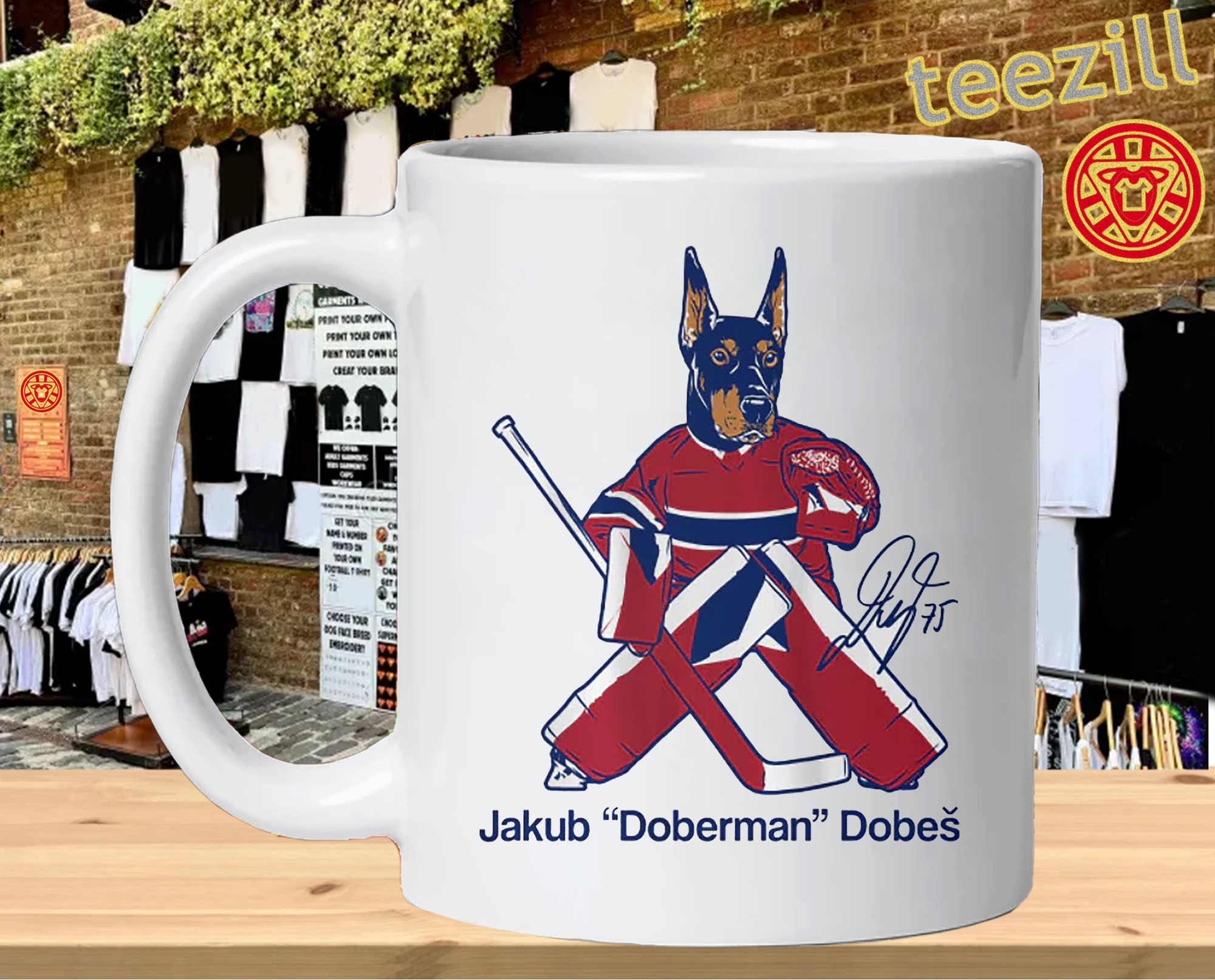 Jakub Dobes Doberman Montreal Hockey Fan Gear mug-design